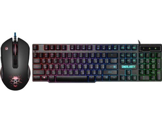 Клавиатура+мышь Defender Singularity MKP-118/52118 мышь+клавиатура+гарнитура+ковер (черный)